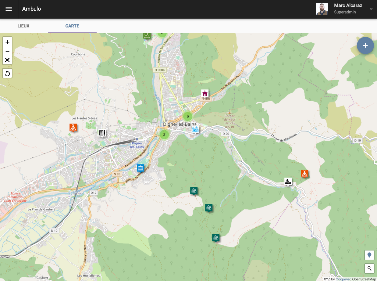 Lieux - Carte des lieux