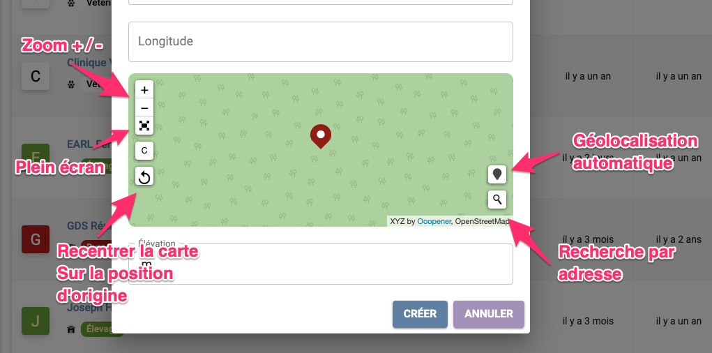 Module de recherche des coordonnées géographiques